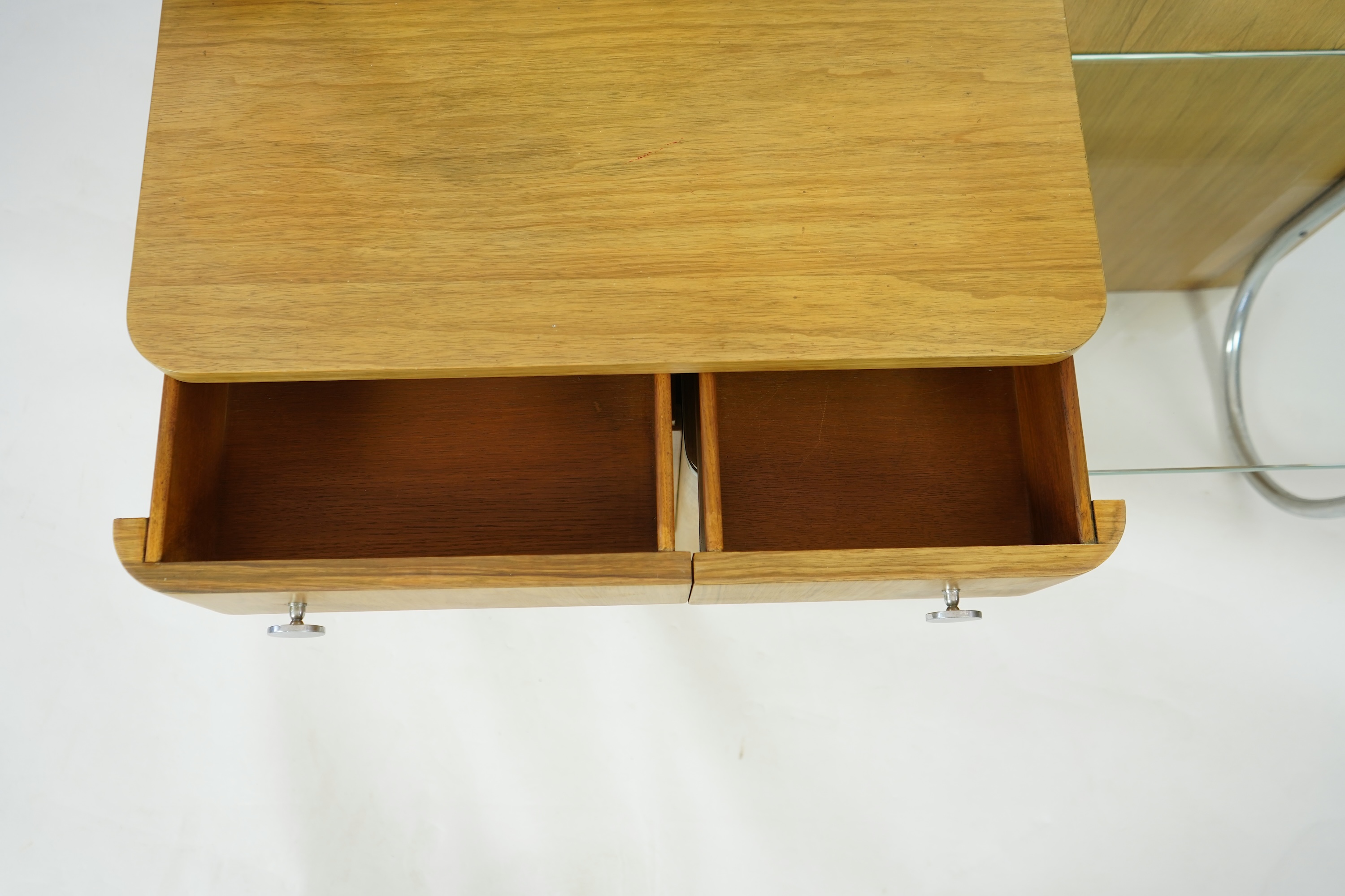 A Belgian Art Deco modernist walnut dressing table, by De Coene